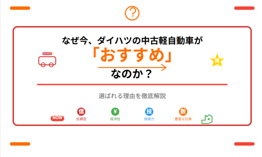 なぜ今、ダイハツの中古軽自動車が「おすすめ」なのか？